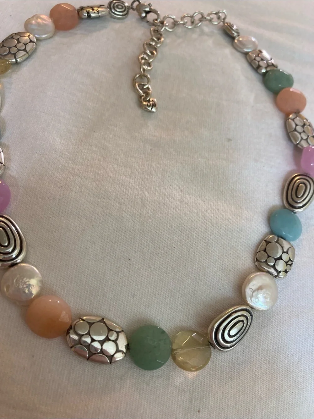 Brighton Pastel Metal Beads and Faux Pearls Necklace